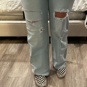 Light wash jeans wide leg size 13